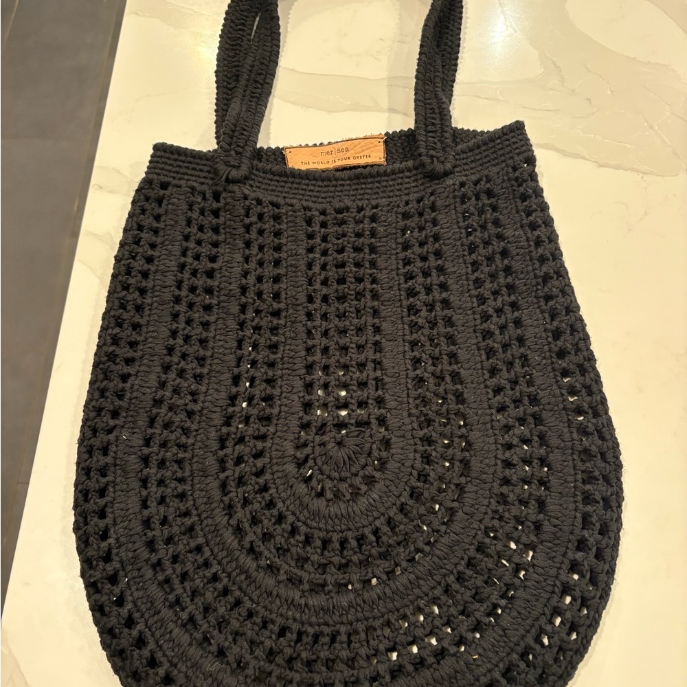 Merisea Black Crochet Tote Bag from Eberjay Miami